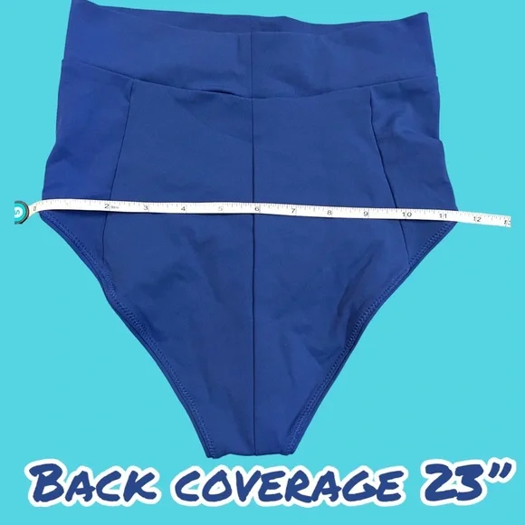 NWT Vitamin A Elena High Rise bikini bottoms in royal blue. Size 4/XS 👙☀️👒 - Picture 4 of 9